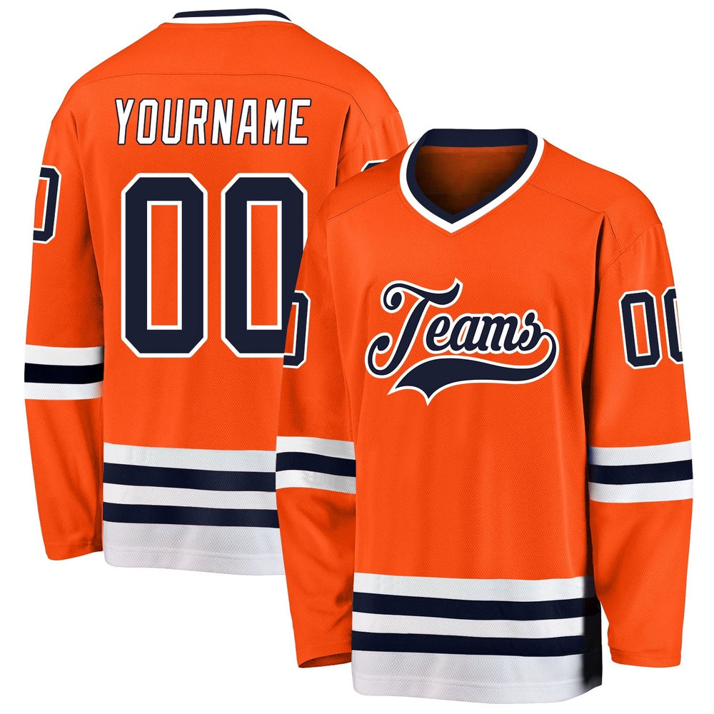 Usa Hockey Jersey, Custom Orange Navy White 1 Hockey Jersey, Team Hockey Jerseys