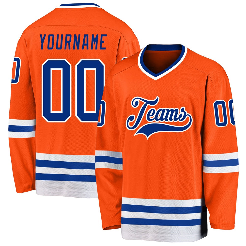Usa Hockey Jersey, Custom Orange Royal White 1 Hockey Jersey, Team Hockey Jerseys