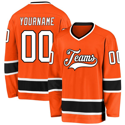 Usa Hockey Jersey, Custom Orange White Black 1 Hockey Jersey, Team Hockey Jerseys