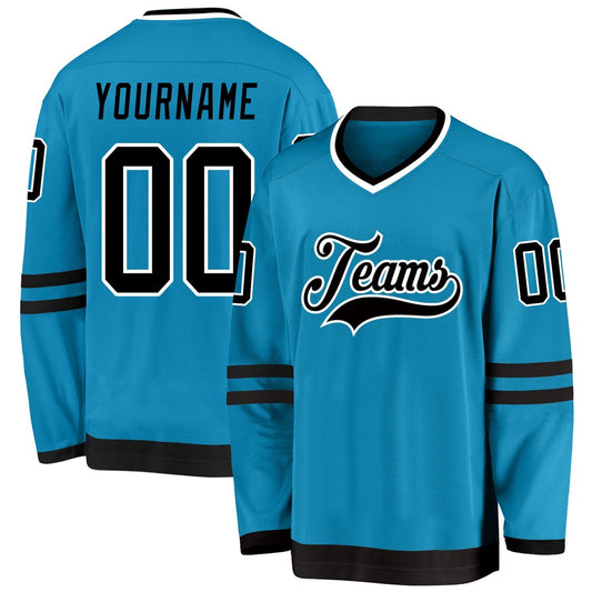 Usa Hockey Jersey, Custom Panther Blue Black White 1 Hockey Jersey, Team Hockey Jerseys