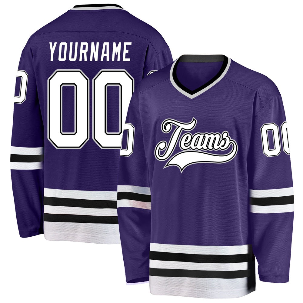 Usa Hockey Jersey, Custom Purple White Black 1 Hockey Jersey, Team Hockey Jerseys