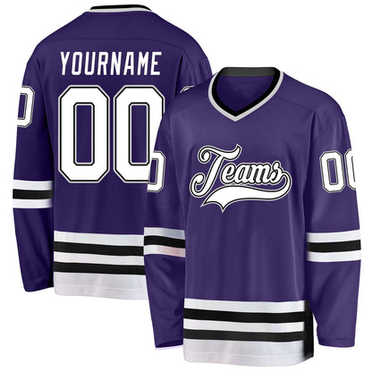 Usa Hockey Jersey, Custom Purple White Black 1 Hockey Jersey, Team Hockey Jerseys