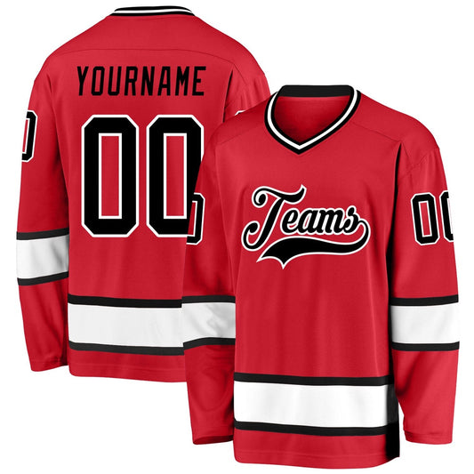 Usa Hockey Jersey, Custom Red Black White 1 Hockey Jersey, Team Hockey Jerseys