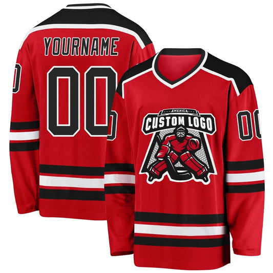 Usa Hockey Jersey, Custom Red Black White Hockey Jersey, Team Hockey Jerseys