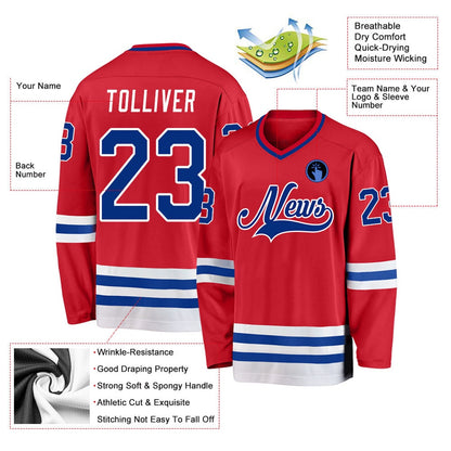 Usa Hockey Jersey, Custom Red Royal White 1 Hockey Jersey, Team Hockey Jerseys