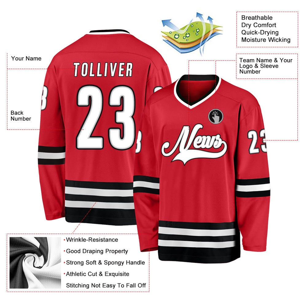 Usa Hockey Jersey, Custom Red White Black 1 Hockey Jersey, Team Hockey Jerseys