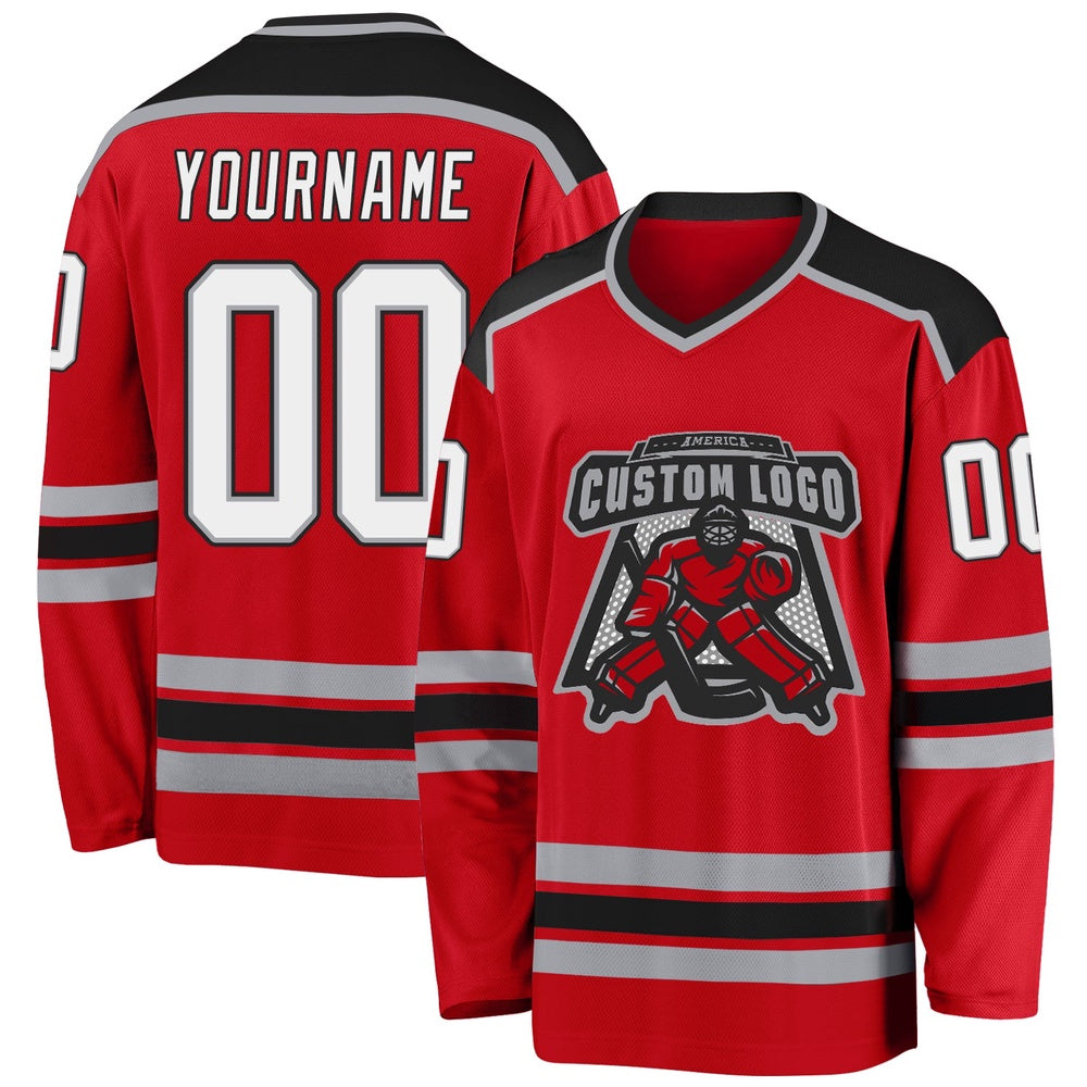 Usa Hockey Jersey, Custom Red White Black Hockey Jersey, Team Hockey Jerseys