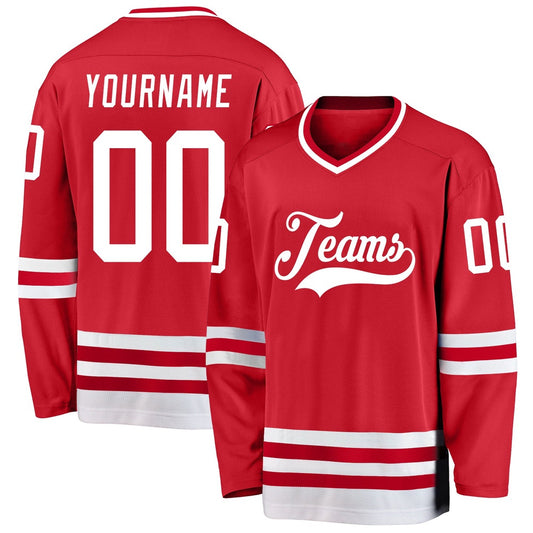 Usa Hockey Jersey, Custom Red White Hockey Jersey, Team Hockey Jerseys