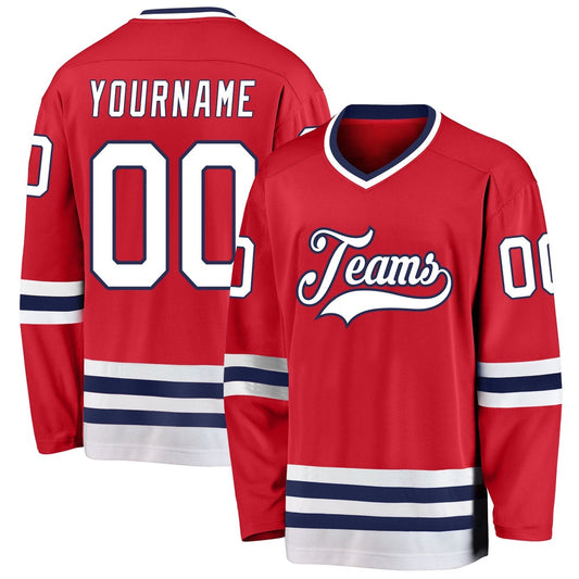 Usa Hockey Jersey, Custom Red White Navy Hockey Jersey, Team Hockey Jerseys