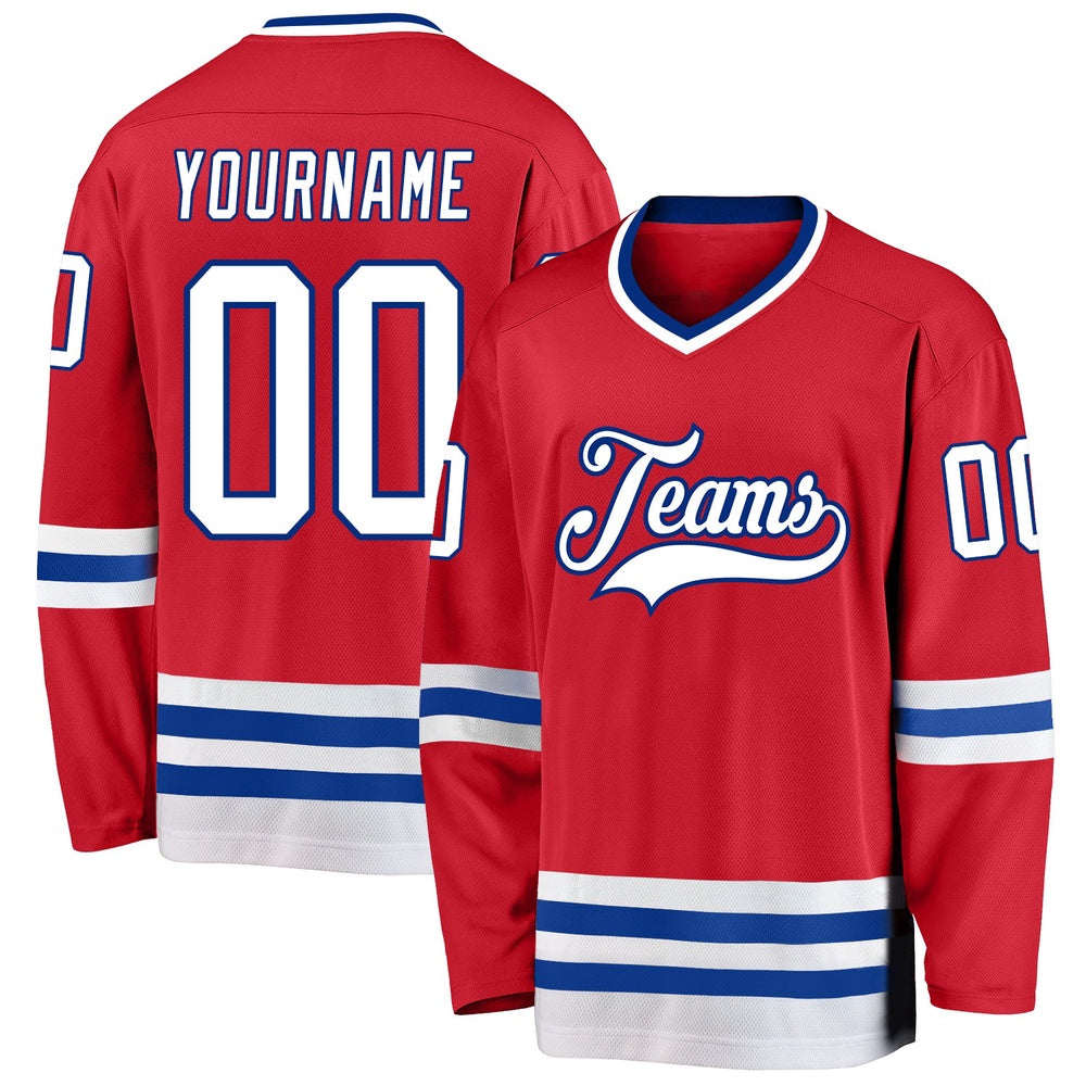 Usa Hockey Jersey, Custom Red White Royal Hockey Jersey, Team Hockey Jerseys
