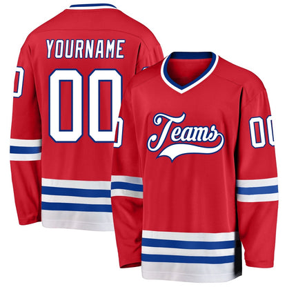 Usa Hockey Jersey, Custom Red White Royal Hockey Jersey, Team Hockey Jerseys