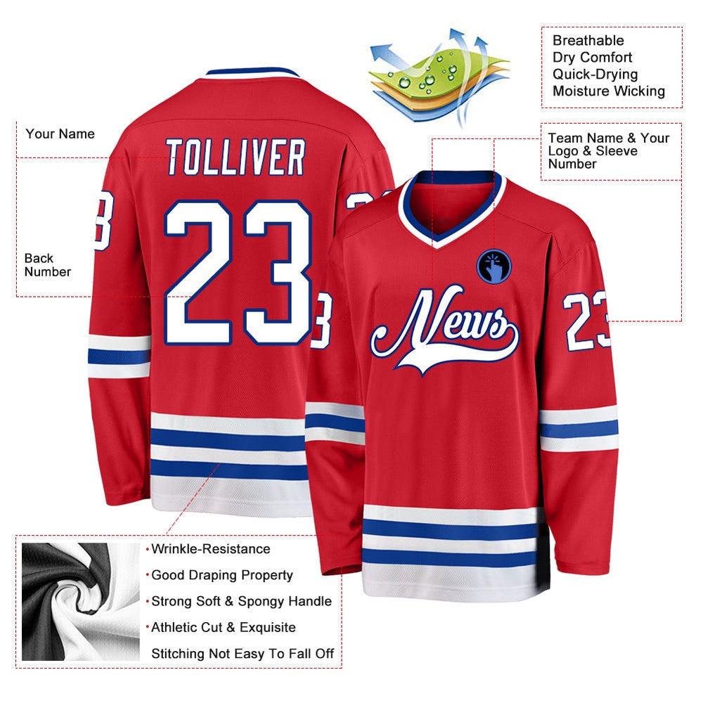 Usa Hockey Jersey, Custom Red White Royal Hockey Jersey, Team Hockey Jerseys
