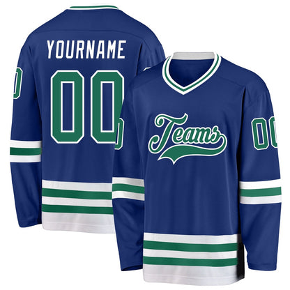 Usa Hockey Jersey, Custom Royal Kelly Green White Hockey Jersey, Team Hockey Jerseys