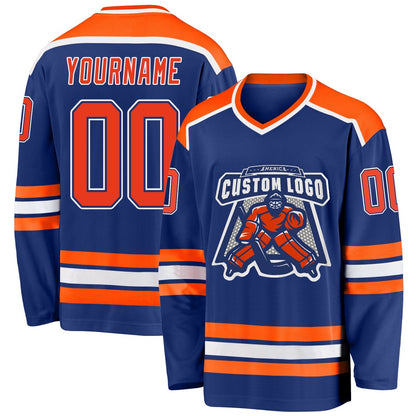 Usa Hockey Jersey, Custom Royal Orange White 1 Hockey Jersey, Team Hockey Jerseys