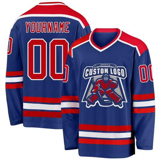 Usa Hockey Jersey, Custom Royal Red White 1 Hockey Jersey, Team Hockey Jerseys