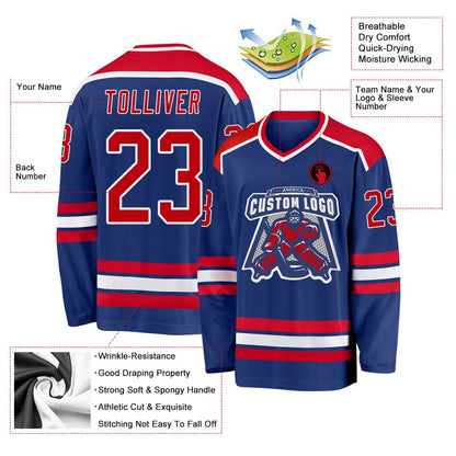 Usa Hockey Jersey, Custom Royal Red White 1 Hockey Jersey, Team Hockey Jerseys