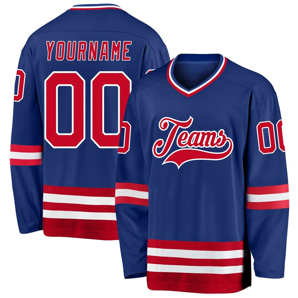 Usa Hockey Jersey, Custom Royal Red White Hockey Jersey, Team Hockey Jerseys