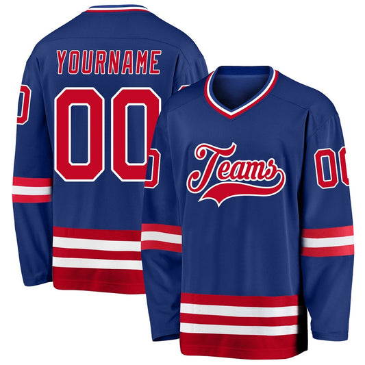 Usa Hockey Jersey, Custom Royal Red White Hockey Jersey, Team Hockey Jerseys
