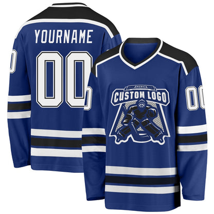 Usa Hockey Jersey, Custom Royal White Black 1 Hockey Jersey, Team Hockey Jerseys