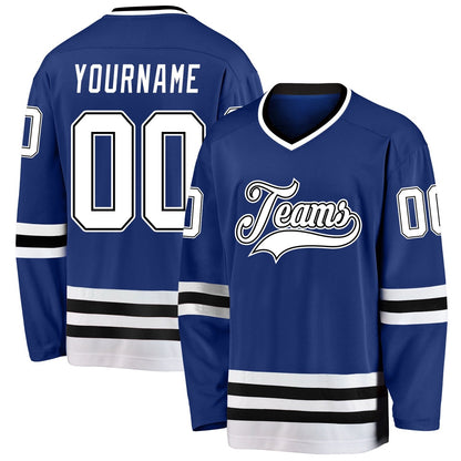 Usa Hockey Jersey, Custom Royal White Black Hockey Jersey, Team Hockey Jerseys