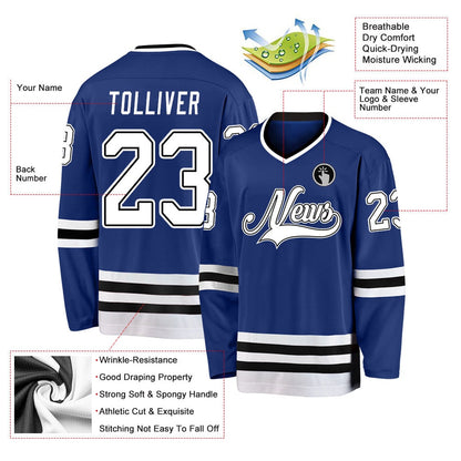 Usa Hockey Jersey, Custom Royal White Black Hockey Jersey, Team Hockey Jerseys