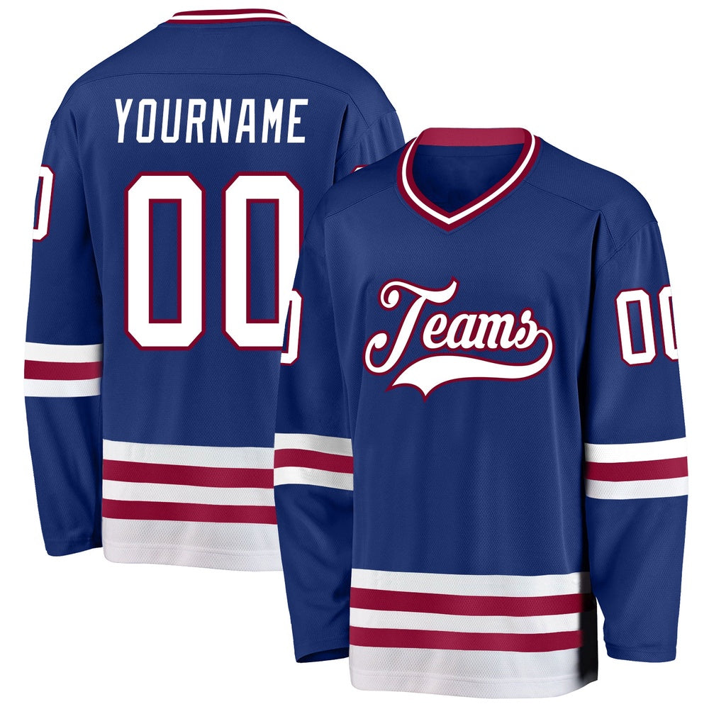 Usa Hockey Jersey, Custom Royal White Maroon 1 Hockey Jersey, Team Hockey Jerseys