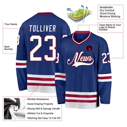 Usa Hockey Jersey, Custom Royal White Maroon 1 Hockey Jersey, Team Hockey Jerseys