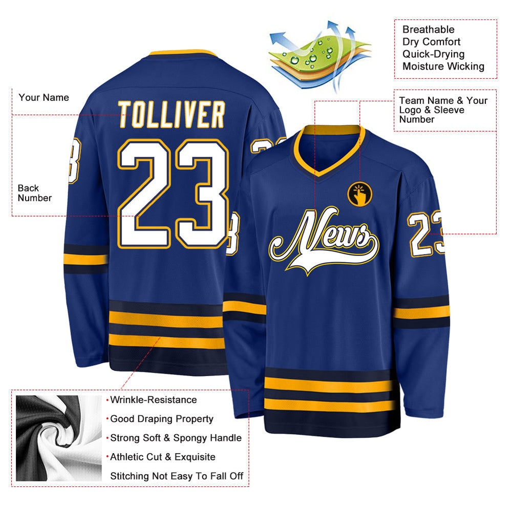 Usa Hockey Jersey, Custom Royal White Navy Hockey Jersey, Team Hockey Jerseys