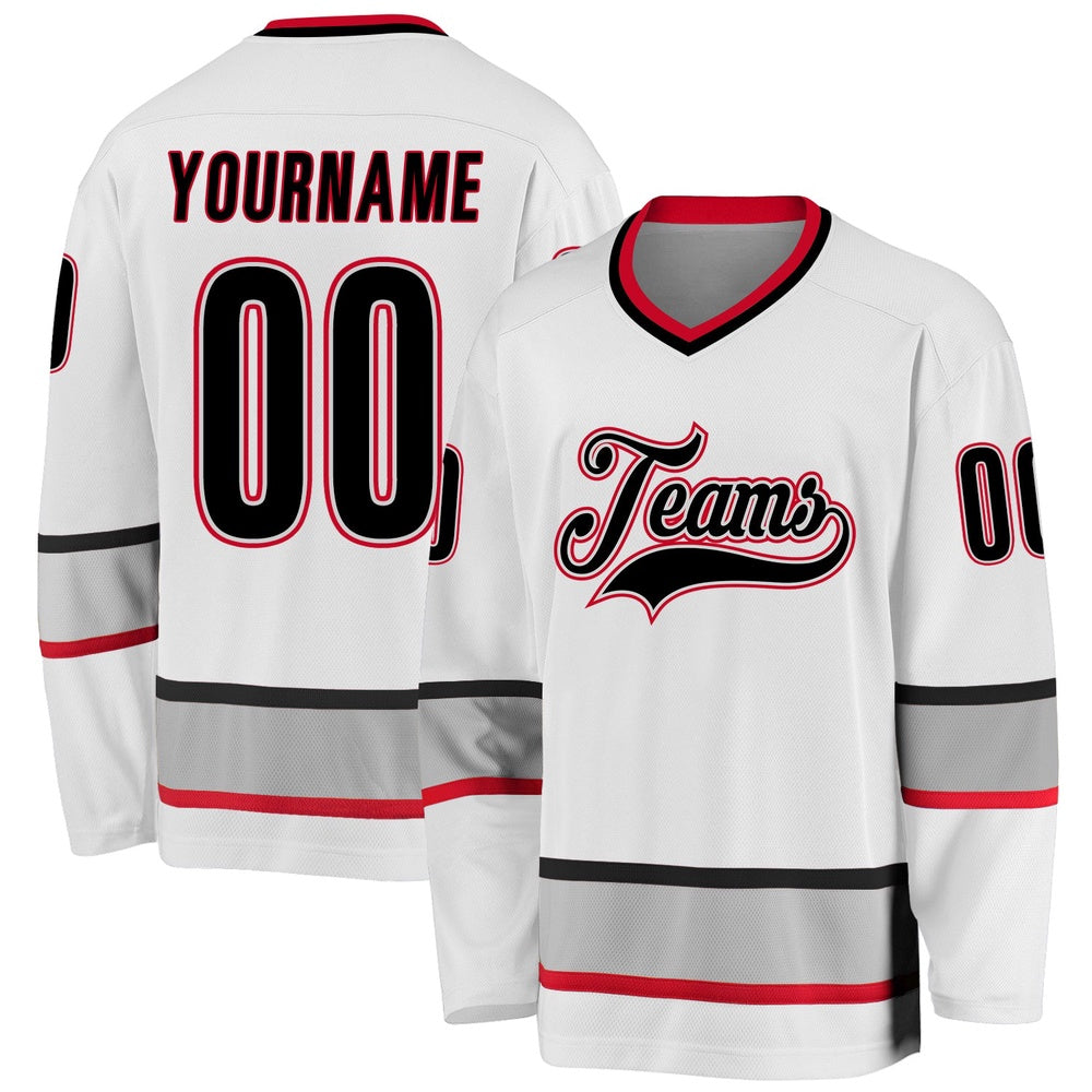 Usa Hockey Jersey, Custom White Black Gray 1 Hockey Jersey, Team Hockey Jerseys