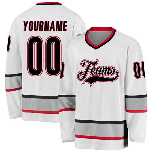 Usa Hockey Jersey, Custom White Black Gray 1 Hockey Jersey, Team Hockey Jerseys