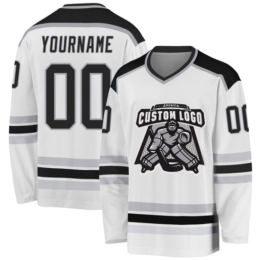 Usa Hockey Jersey, Custom White Black Gray 2 Hockey Jersey, Team Hockey Jerseys