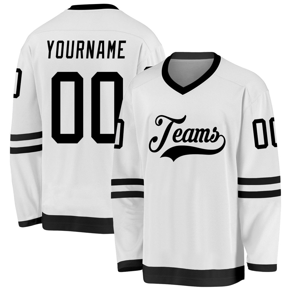 Usa Hockey Jersey, Custom White Black Hockey Jersey, Team Hockey Jerseys