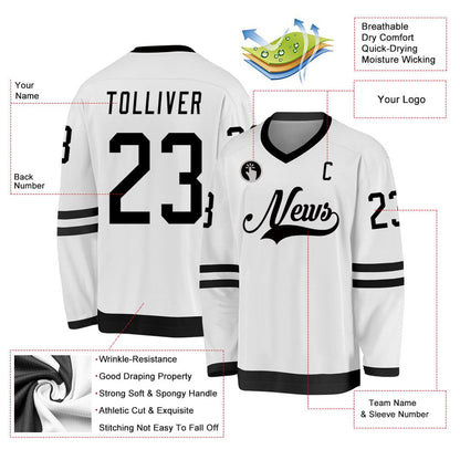 Usa Hockey Jersey, Custom White Black Hockey Jersey, Team Hockey Jerseys