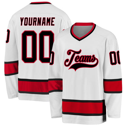 Usa Hockey Jersey, Custom White Black Red Hockey Jersey, Team Hockey Jerseys