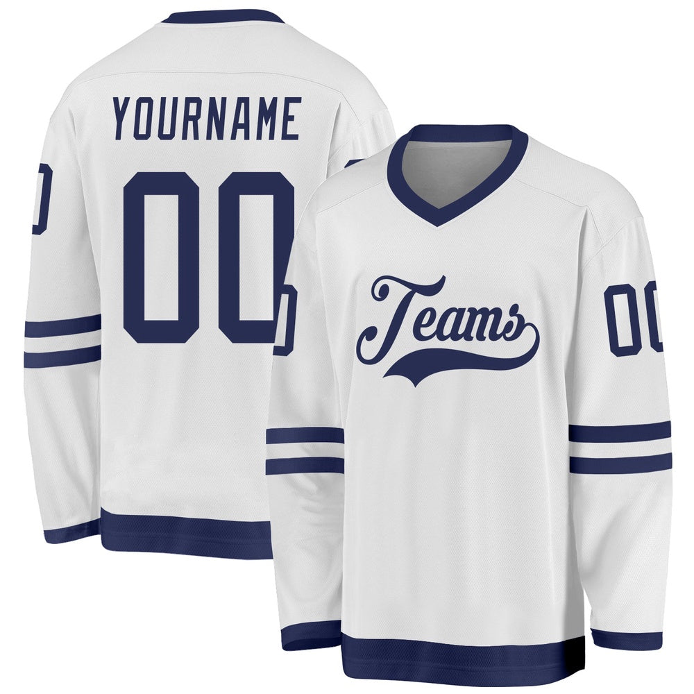 Usa Hockey Jersey, Custom White Navy Hockey Jersey, Team Hockey Jerseys