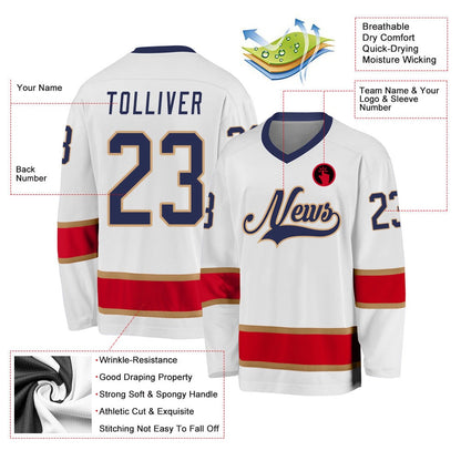 Usa Hockey Jersey, Custom White Navy Red 1 Hockey Jersey, Team Hockey Jerseys