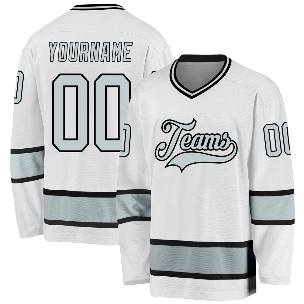 Usa Hockey Jersey, Custom White Silver Black 1 Hockey Jersey, Team Hockey Jerseys