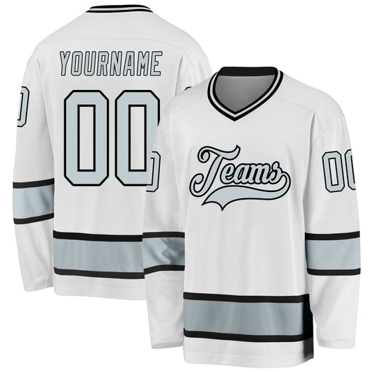 Usa Hockey Jersey, Custom White Silver Black 1 Hockey Jersey, Team Hockey Jerseys