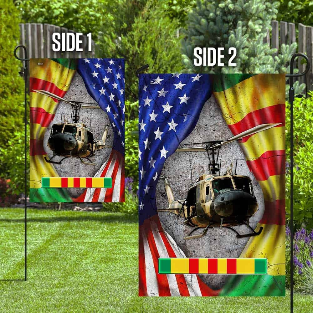 Vietnam Veteran Flags, Huey Helicopter Vietnam Veteran Lest We Forget Flag, American Flag Vietnam