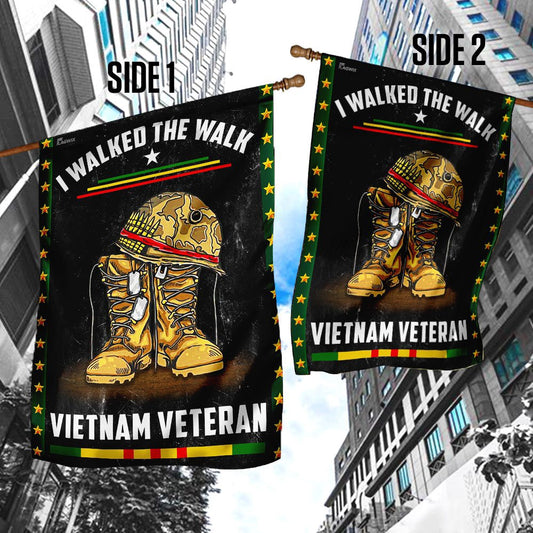 Vietnam Veteran Flags, I Walked The Walk Vietnam Veteran Flag, American Flag Vietnam