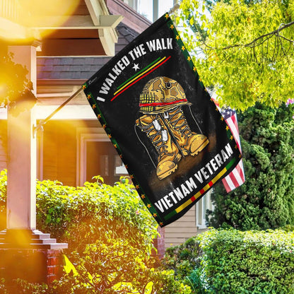 Vietnam Veteran Flags, I Walked The Walk Vietnam Veteran Flag, American Flag Vietnam