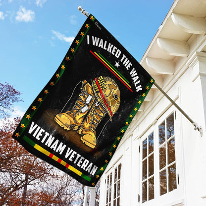 Vietnam Veteran Flags, I Walked The Walk Vietnam Veteran Flag, American Flag Vietnam
