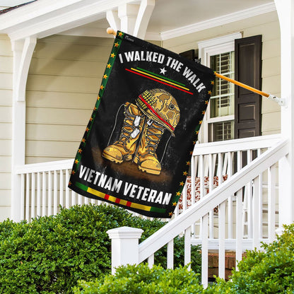 Vietnam Veteran Flags, I Walked The Walk Vietnam Veteran Flag, American Flag Vietnam
