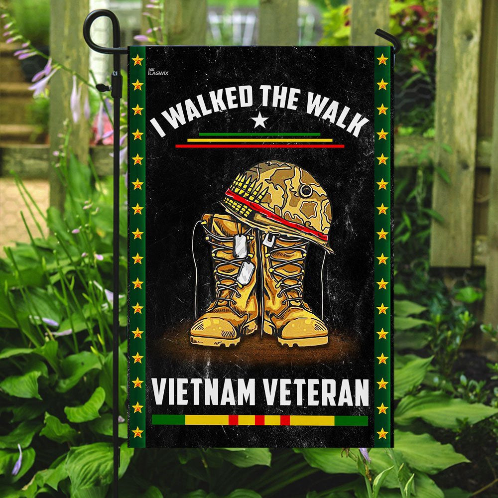 Vietnam Veteran Flags, I Walked The Walk Vietnam Veteran Flag, American Flag Vietnam