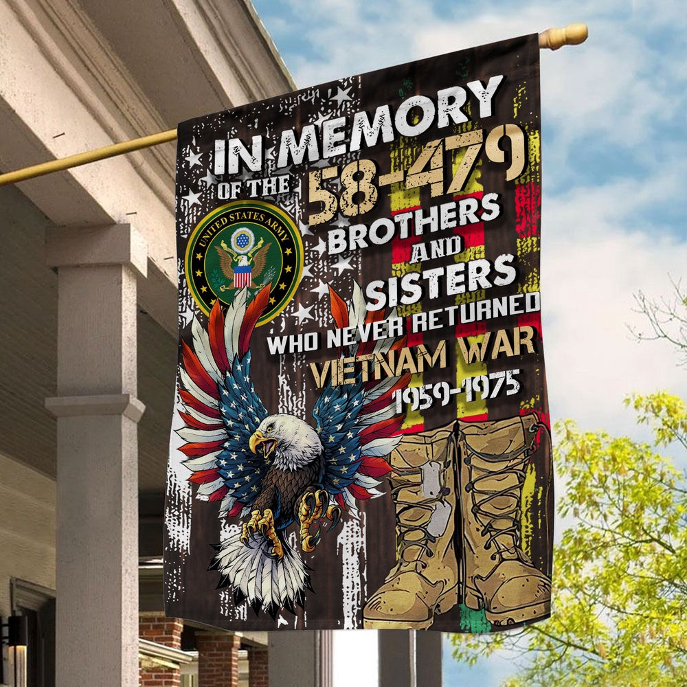 Vietnam Veteran Flags, In Memory 58479 Brothers And Sisters, The Best America Had Flag, American Flag Vietnam