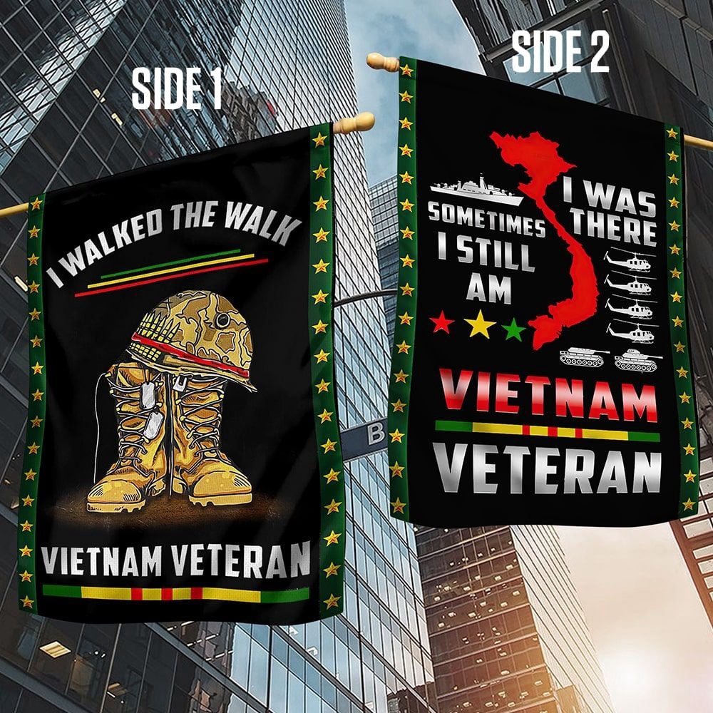 Vietnam Veteran Flags, Premium I Walked The Walk Vietnam Veteran Flag, American Flag Vietnam
