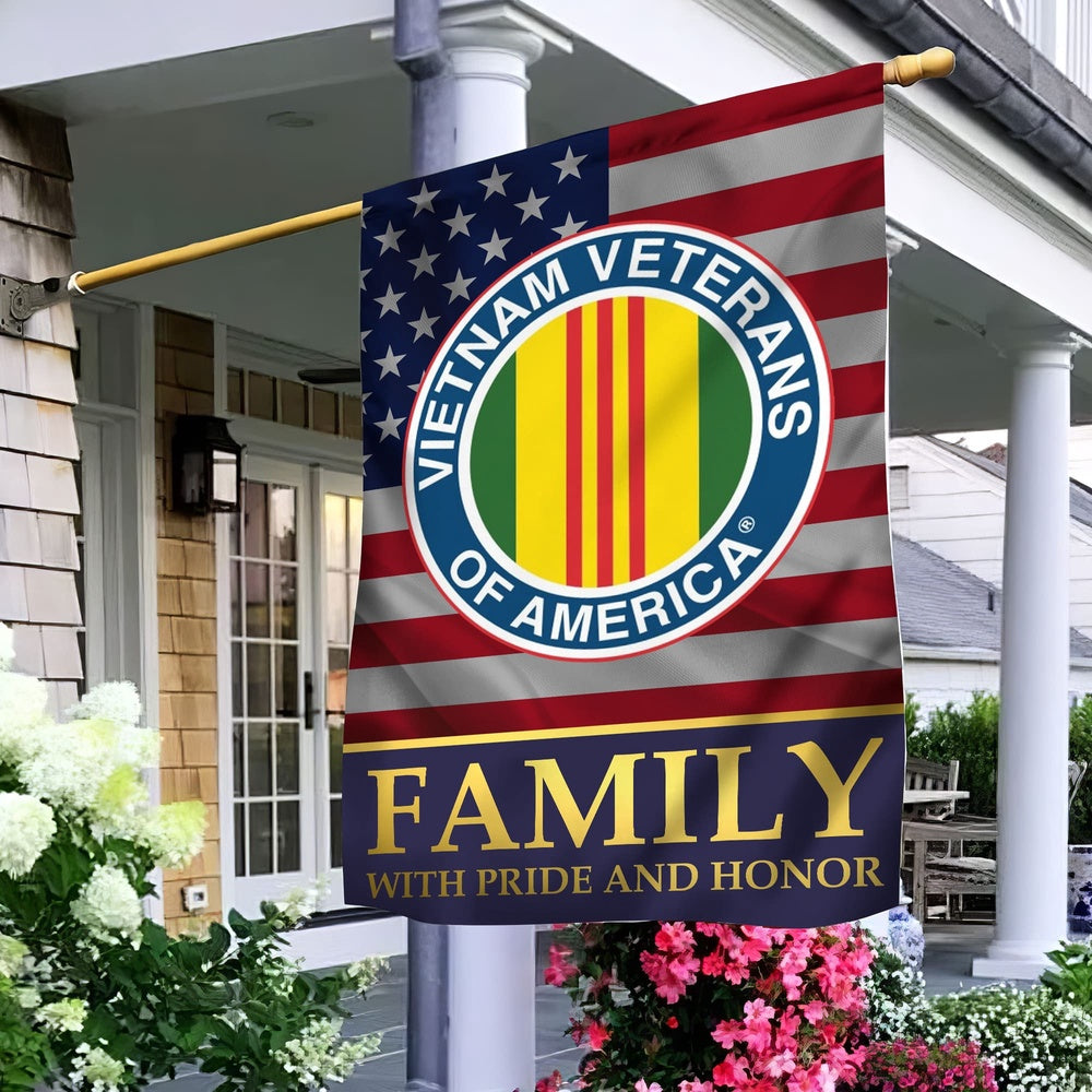 Vietnam Veteran Flags, Vietnam Veteran Garden Flag, Vietnam Veteran Family With Pride And Honor, American Flag Vietnam