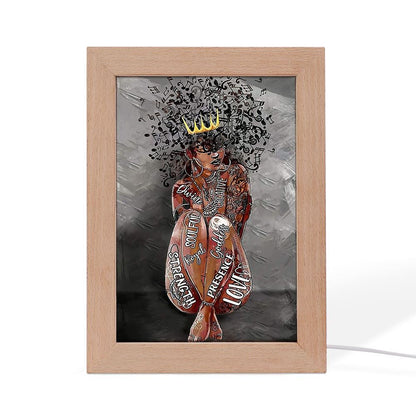Vintage Black Queen Portrait Music Lover Frame Lamp, Mother's Day Night Light, Best Mom Ever, Gift For Mom