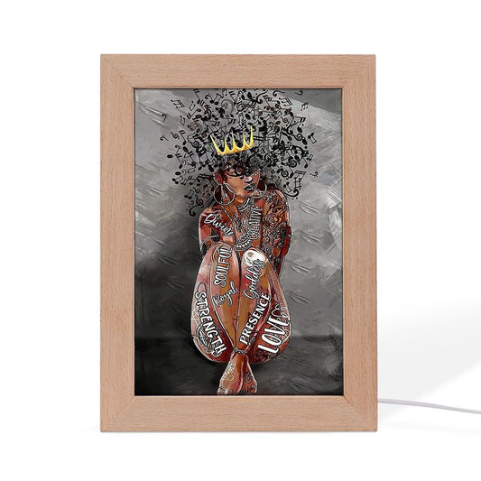 Vintage Black Queen Portrait Music Lover Frame Lamp, Mother's Day Night Light, Best Mom Ever, Gift For Mom