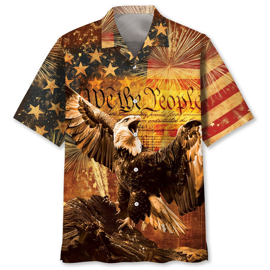 Vintage God Bless America Hawaiian Shirt, Funny Hawaiian Shirt, Usa Hawaiian Shirt, Vintage Hawaiian Shirts